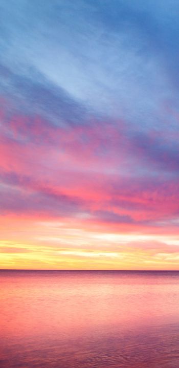 beach, sea, sunset Wallpaper 1440x2960