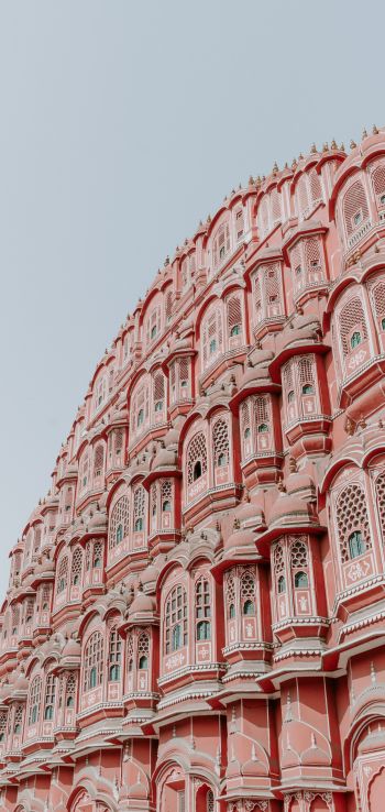 Hawa-Mahal, palace, India Wallpaper 1440x3040