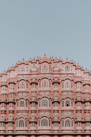 Обои 640x960 Хава-Махал, Индия, розовый