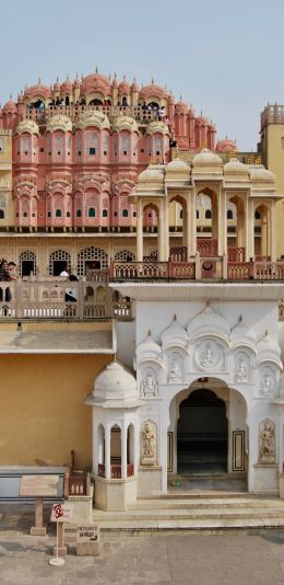 Hawa-Mahal, palace, India Wallpaper 1080x2220