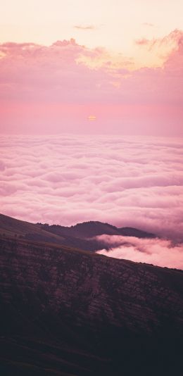 pink sky, clouds Wallpaper 1080x2220