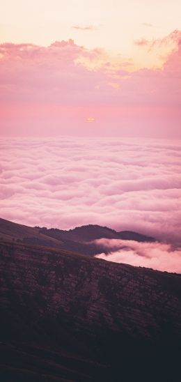 pink sky, clouds Wallpaper 1080x2280