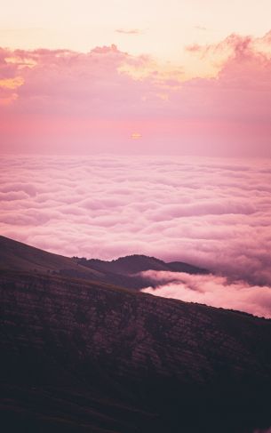 pink sky, clouds Wallpaper 1752x2800