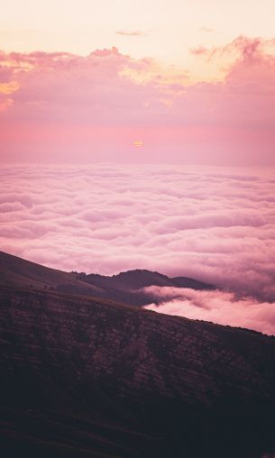 pink sky, clouds Wallpaper 1200x2000