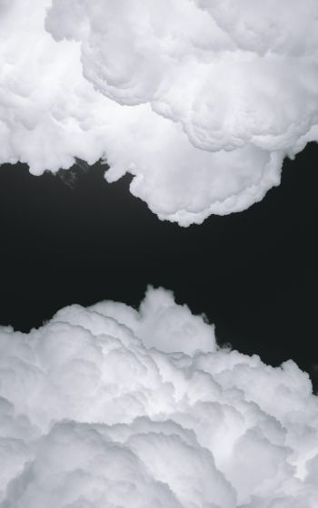 Обои 800x1280 кучевые облака, черный и белый