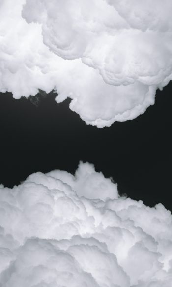 Обои 1200x2000 кучевые облака, черный и белый