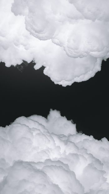 Обои 2160x3840 кучевые облака, черный и белый