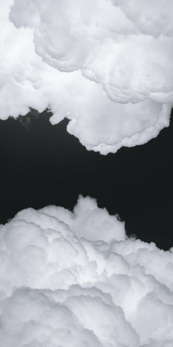 Обои 720x1440 кучевые облака, черный и белый