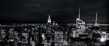 New York, USA, night Wallpaper 2560x1080