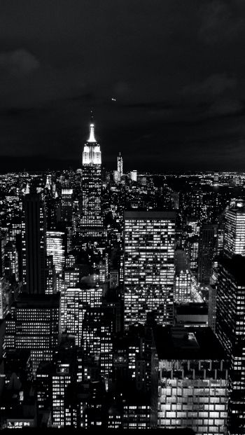 Обои 640x1136 Нью-Йорк, США, ночь